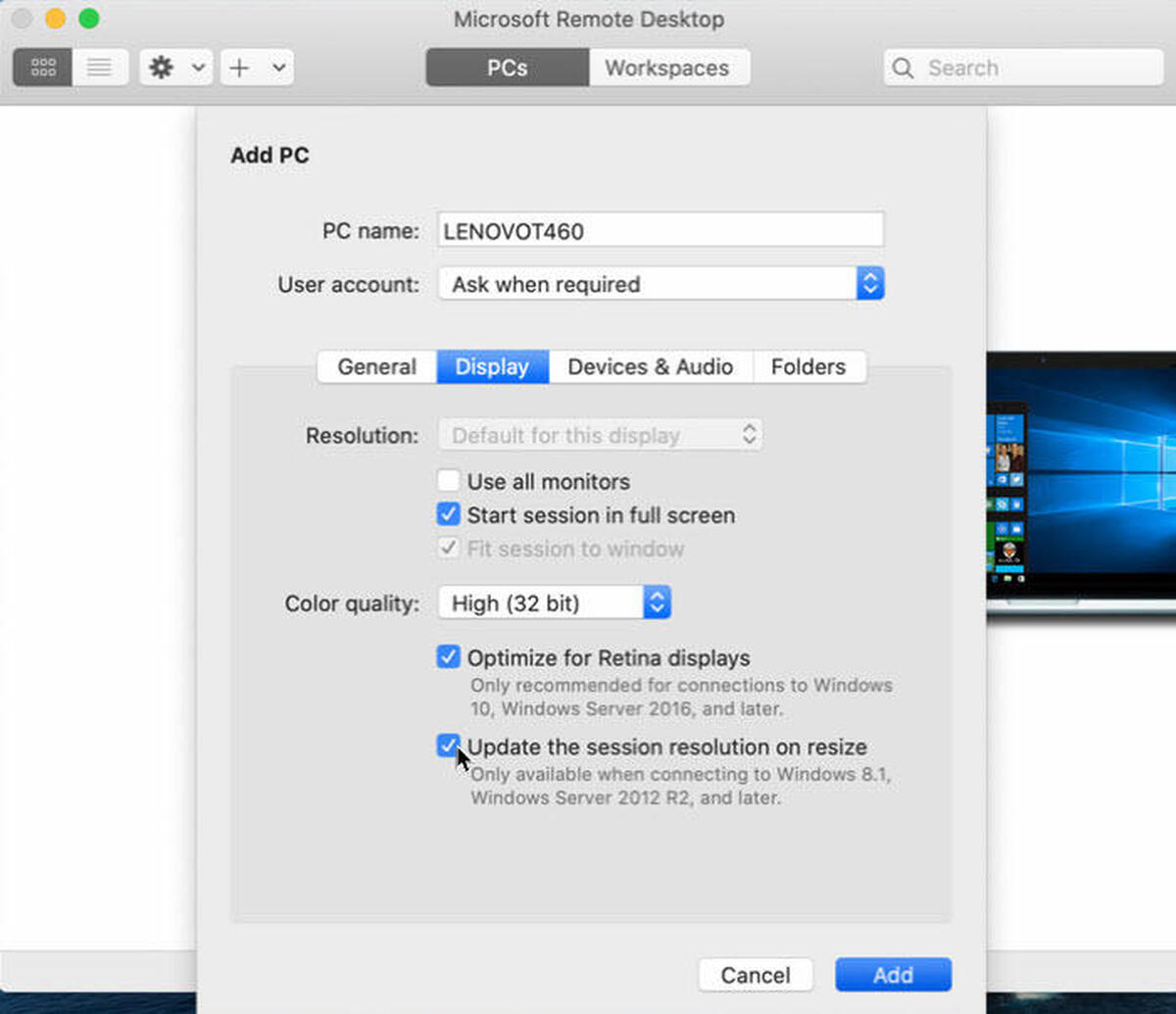 multi monitor support remote desktop client for mac